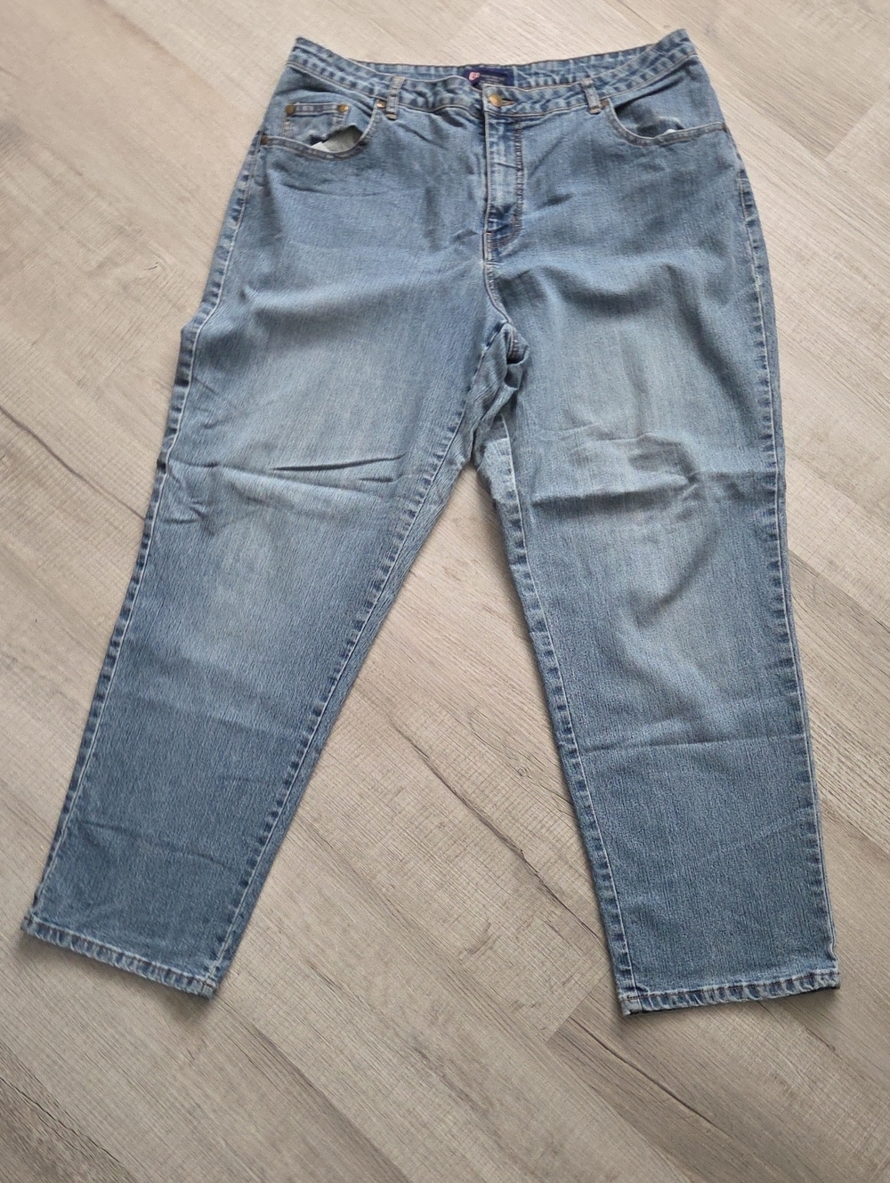 L.A. Blues Stretch Light Blue Straight Leg Women's Jeans 18W